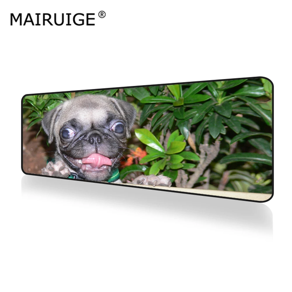 

Cute Dog with Plant Large Gaming Mouse Pad Computer Table MousePad Locking Edge Rubber Gamer Big Desk Mat 80x30cm/90x40cm