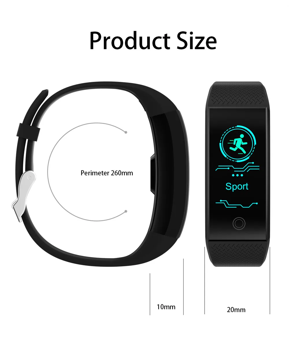 QW18 умный Браслет IP68 Водонепроницаемый Smartband монитор сердечного ритма сна спортивный Шагомер фитнес-трекер Bluetooth Smartwatch