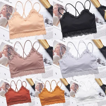 

Lace Beauty Back Tube Top Thread Sling Sports No Steel Ring Bra Fitness Tops For Womens