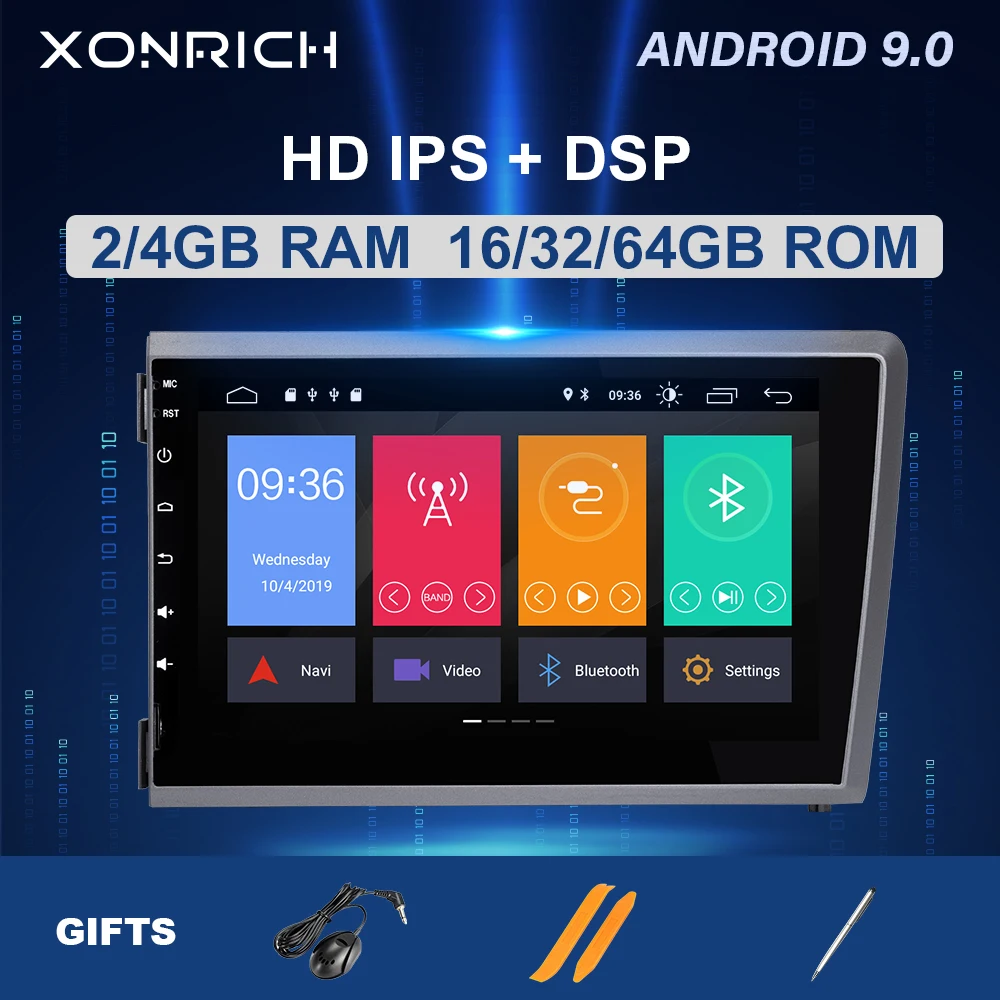 Xonrich Car Multimedia Player 2 Din Android 9.0 For VOLVO S60 V70 XC70 XC90 2000 2001 2002 2003 200
