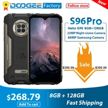 DOOGEE S96 Pro 20MP Infrared Night Vision Smartphone G90 Octa Core 8GB+128GB 48MP Round Quad Camera 6350mAh 6.22'' Cellphone
