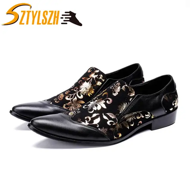 men's floral formal shoes