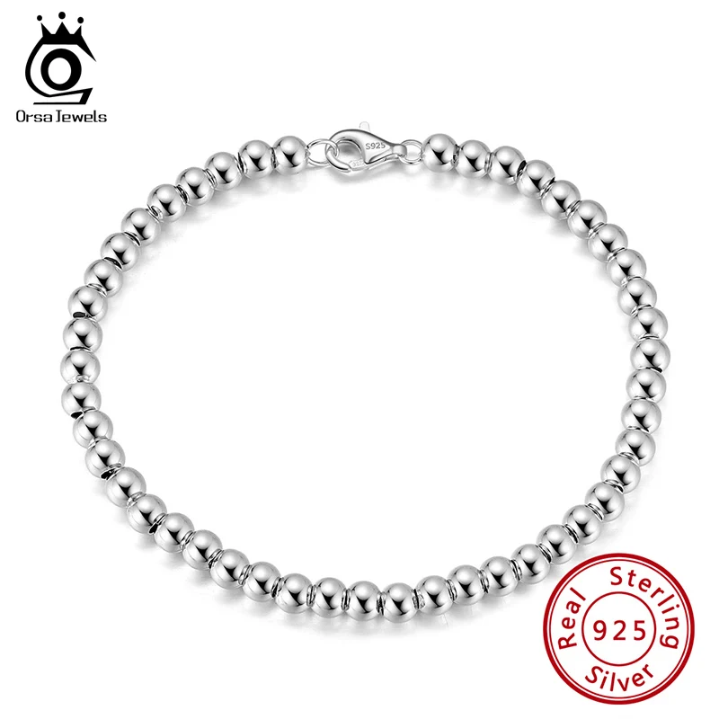 ORSA JEWELS серебро 925 пробы итальянский ручной работы Круглый браслет с бусинами из