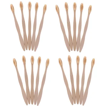

Pack of 20 Eco Friendly Bamboo Toothbrushes with Extra Soft Bristles for Women Men Home Travel Outdoor Camping Use