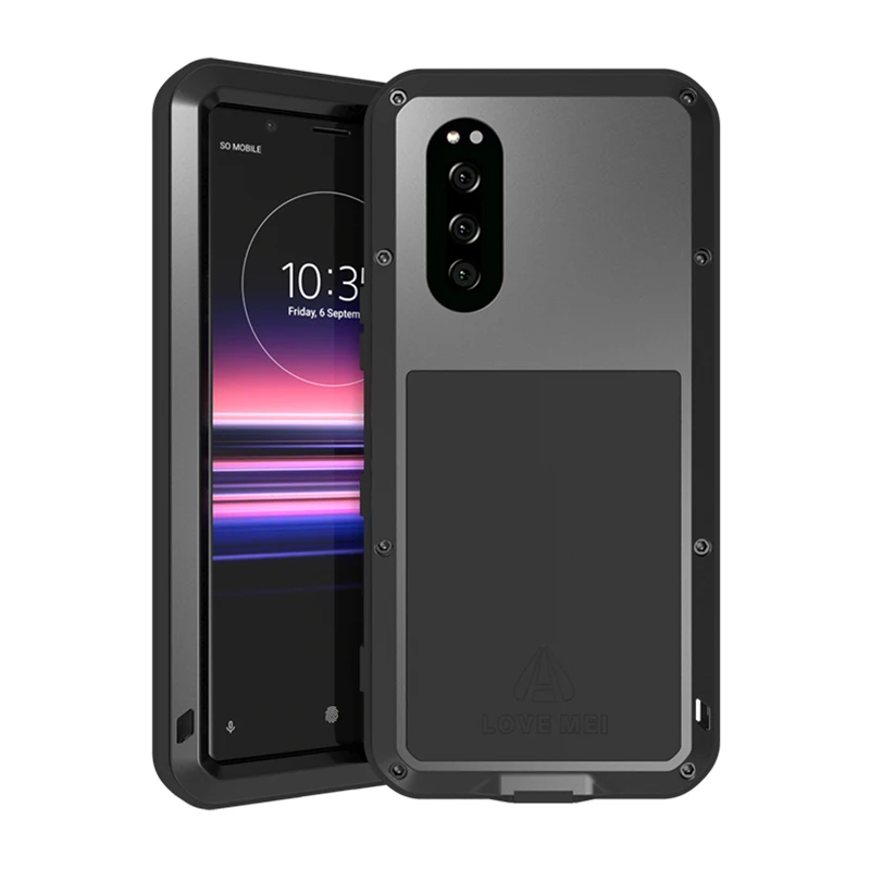Металлический Чехол Love Mei для sony Xperia 5, защитный противоударный чехол для телефона sony Xperia 5(6,1 дюйма), прочный чехол с защитой от падения