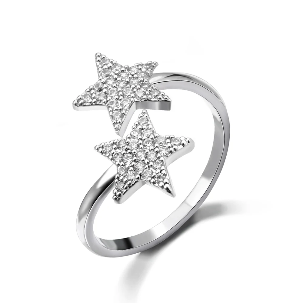 Stackable Star Ring Dainty Stackable Rings Star Dangle Ring Star ring sets Cute Rings CZ Rings Open Ring Jewellery Rings Stackable Rings Adjustable Star Rings 
