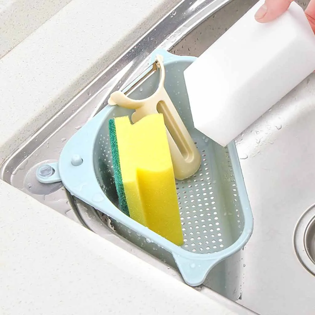 45# Sink Shelf Soap Sponge Drain Rack Bathroom Holder Kitchen Storage Suction CupKitchen Organizer Sink kitchen Accessories Wash