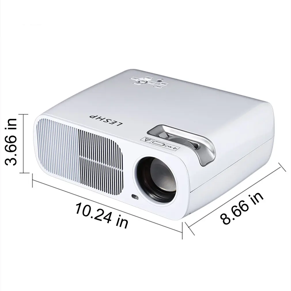 White& Black LED Video Projector 2600 Lumens 800*480 Resolution Office 1080P HD Home Cinema Theater Projector for PC Laptop
