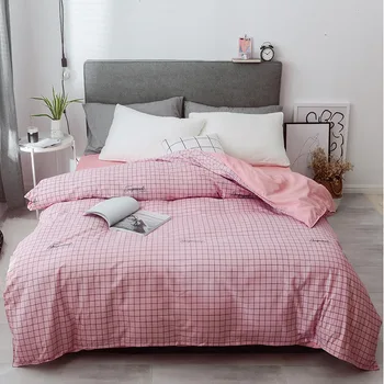 

Home Textile Women Beauty Pink Striped Plaid Duvet Cover with Zipper Fashion Quilt Cover 150*200cm,180*220,200*230cm,220*240cm