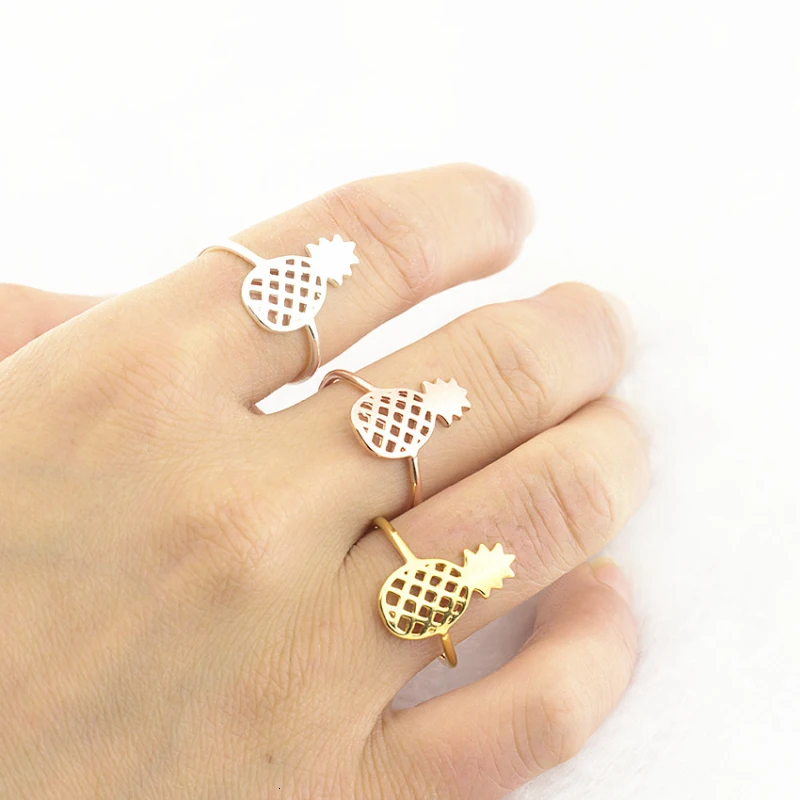 Vegan-Jewelry-Adjustable-Pineapple-Rings-For-Women-Wedding-Gift-Rose-Gold-Color-Anelli-Men-Ring-Bague