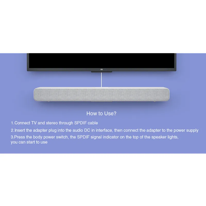 Tanie Xiaomi bezprzewodowy soundbar do telewizora głośnik Bluetooth stylowa tkanina pasek dźwięku obsługuje odtwarzanie Bluetooth optyczne SPDIF AUX w dla domu