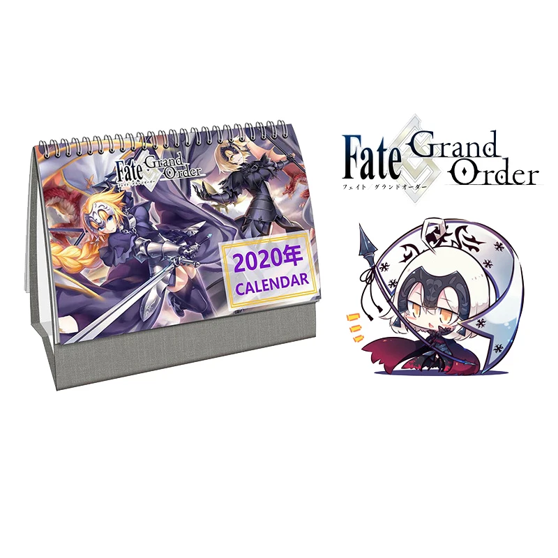  Year 2020 Desk Calendar Anime Fate/Grand Order Cartoon DIY Table Calendars Daily Schedule Planner D