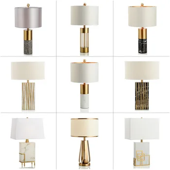 

Marble Desk Lamp Bedroom Bedside Cupboard Post Modern Chinese Style Light Luxurious Model Tenant Hall Cloud Stone Table Lamp