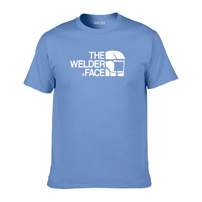 Camisetas de manga corta para hombre, camisa 2022 de algodón con cuello redondo logo soldador