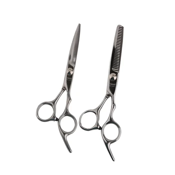 

17.5cm Thinning + Cutting Hair Scissors Stainless Steel Salon Styling Shears Regular Flat Teeth Blades Barber Scissors Set
