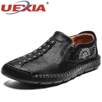 

New Casual Men Shoes Leather High Quality Loafers Male Moccasins Comfortable Soft Shoes Flats Driving Footwear 2020 Big Size 48