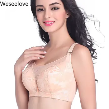 

Sexy Lace Plus Size Bras Gather Adjustable Comfortable Bra Thin Cup Big Tits Lingerie Bras for Women Soutien Gorge Femme E104