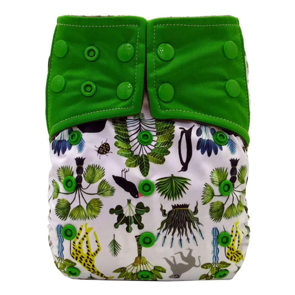 Pattern 113 Colorful Washable Charcoal Bamboo Baby Cloth Diapers Nappies Reusable 2 Gussets - Цвет: Pattern 113