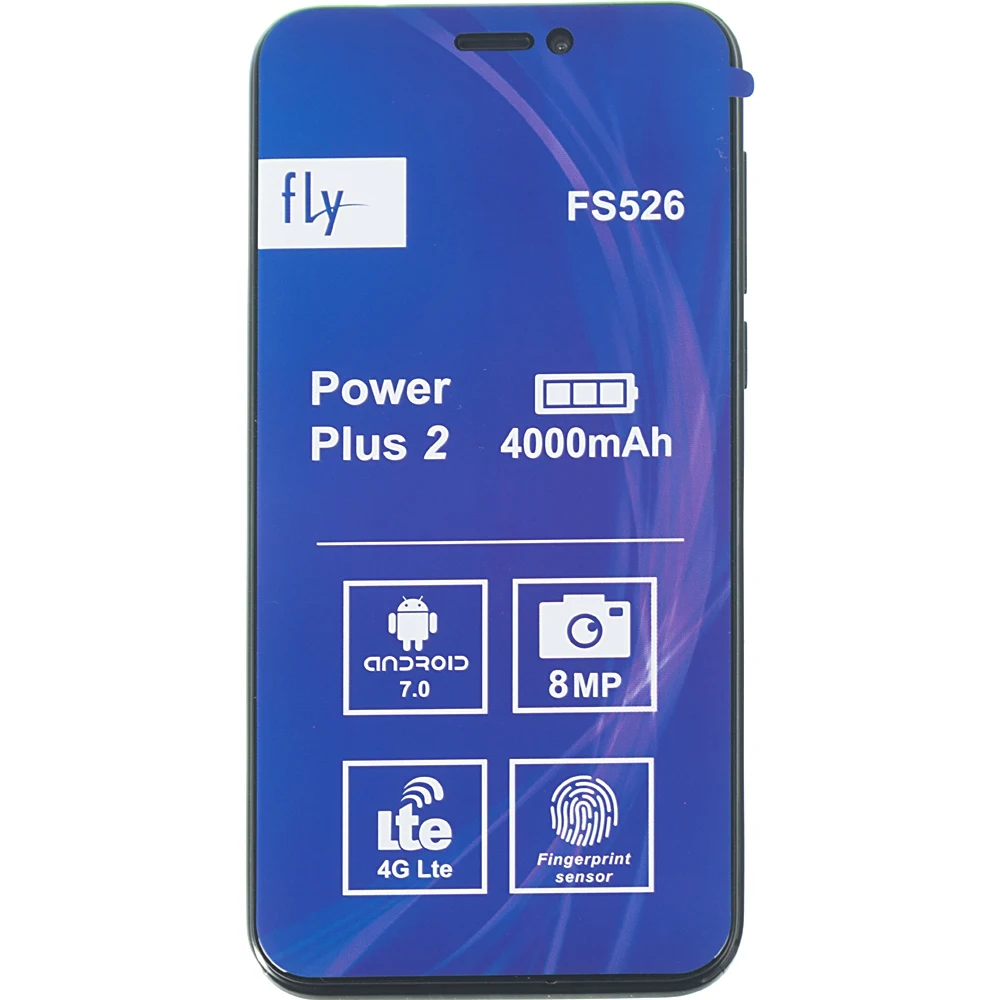 Смартфон Fly Power Plus 2 FS526 8Gb 1Gb черный 3G 4G 2Sim 5" IPS 720x1280 And7.0 8Mpix 802.11abgnac