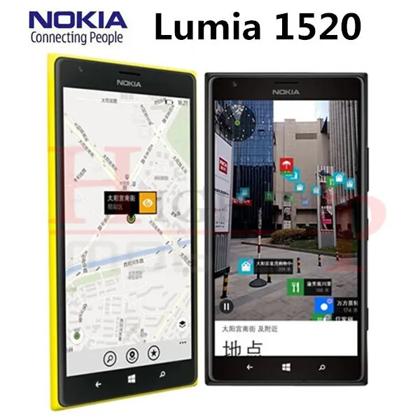 Original Nokia Lumia 1520 Windows 8 Quad Core 2GB RAM Camera 20MP NFC Bluetooth 4.0 GPS 3G 4G moblie phone buy refurbished iphone