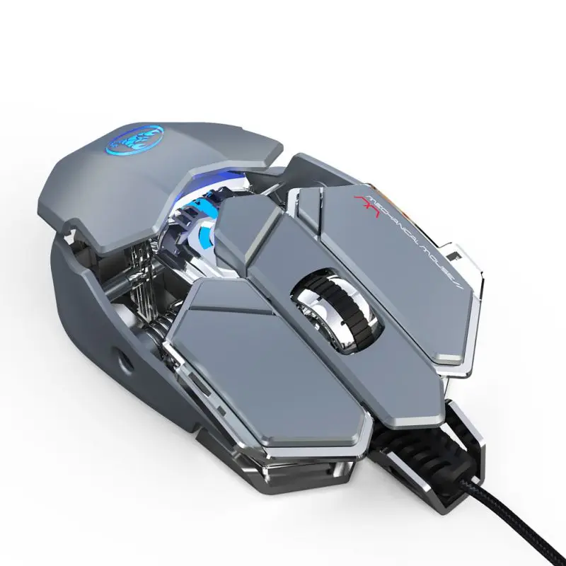 Горячая J600 программируемый макро-определение Мышь USB Проводная игровая мышь 6400 Точек на дюйм 9 ключ Красочный светодиодный эргономичный