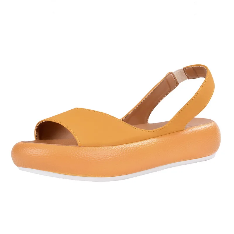 Г. Модные женские сандалии ярких цветов Летние вьетнамки, дышащая нескользящая обувь без шнуровки в римском стиле женские повседневные однотонные шлепанцы - Цвет: Цвет: желтый