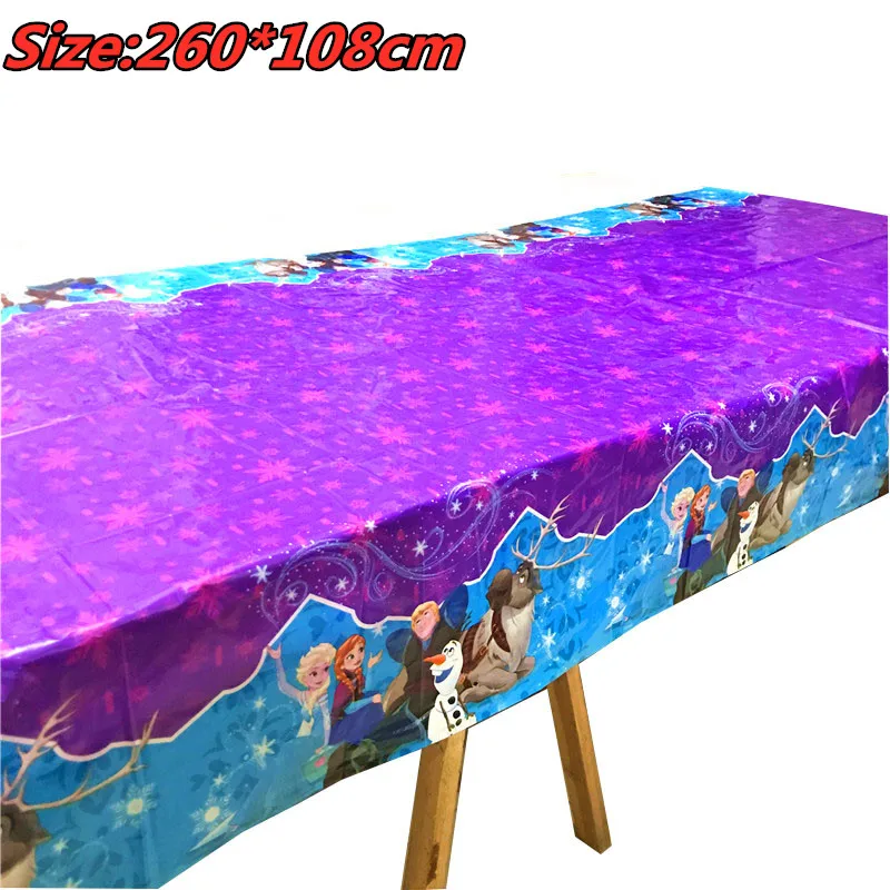 260*108cm Frozen Disposable Tablecloth Party Decoration Anna Elsa Queen Children's Birthday Props Venue Layout | Дом и сад