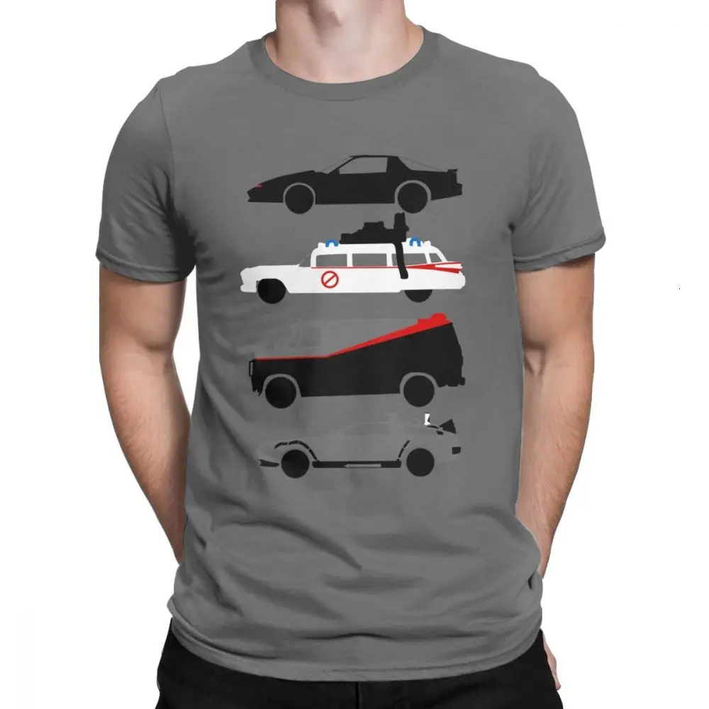 DarkGrey One yona Knight Rider Kitt Ghostbustears, мужские футболки, повседневные футболки с коротким рукавом и круглым вырезом, хлопковые топы 6XL - Цвет: DarkGrey