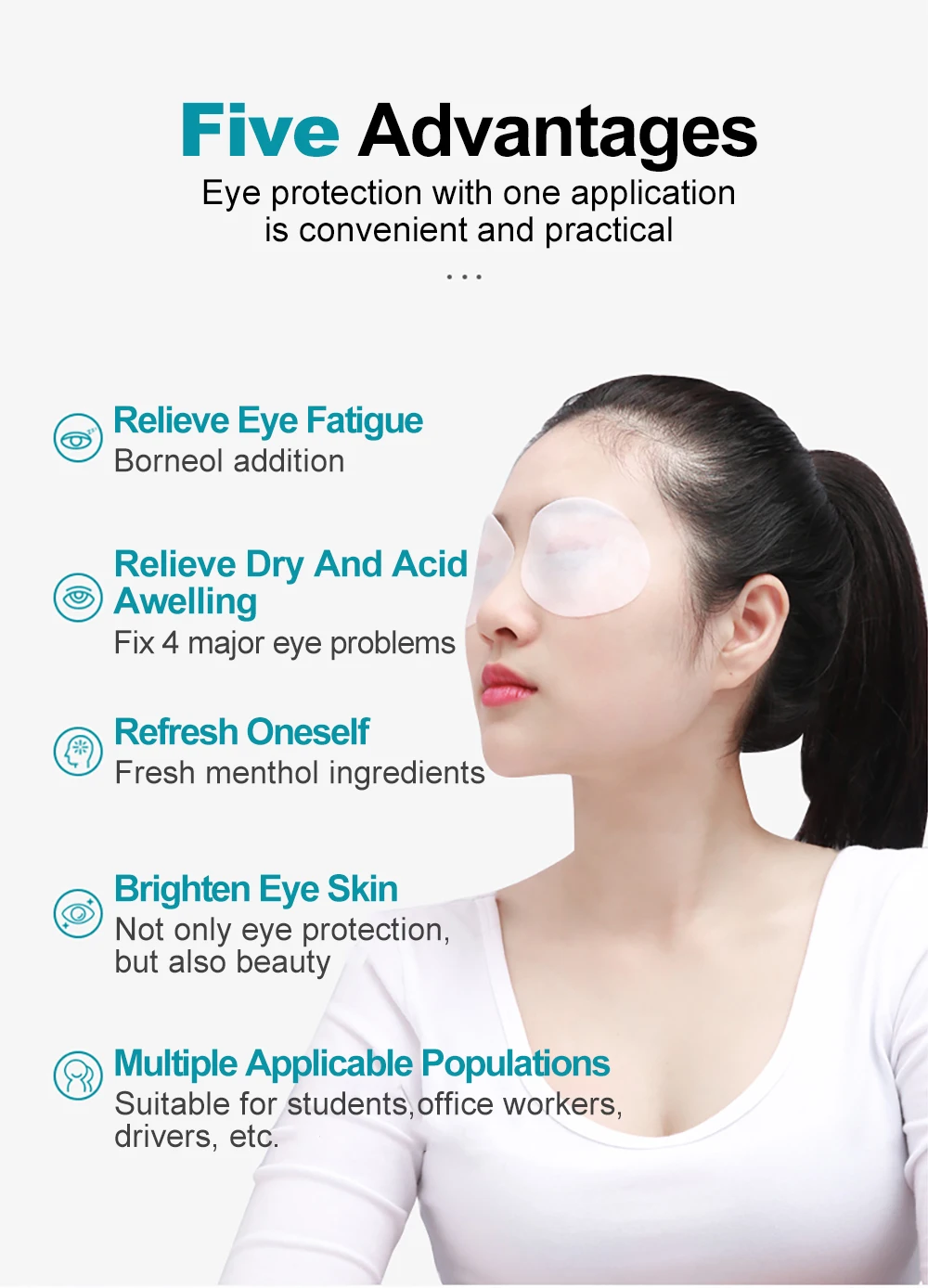 Cofoe 24pcs Eye Mask Relieve Eye Fatigue and Dry Eyes Remove Black Circles and Pouches Eye Care Refreshing and Soothing Eye Skin