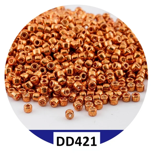 600Pcs 2mm Miyuki Delica Beads Japan Bronze Glass Beads Bohemia Style Metallic Seedbeads For DIY Jewelry Making Bracele Earring DD421 Orange