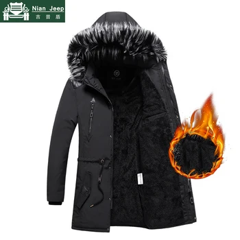 

Winter Windbreaker Parka Men Thick Warm Outwear Winter Jacket Men Hooded Fur Collar Multi-pocket Mens Slim Fit Coats Size L-3XL