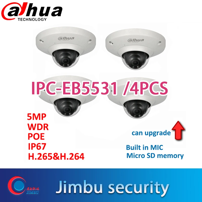 Dahua оригинальная 5MP IP камера рыбий глаз IPC EB5531/4 шт. панорамная сеть 180 градусов H.265