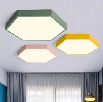 

Ultrathin LED modern ceiling light hexagon Iron Acrylic indoor lamp kitchen bed room porch decoration light fixture AC110-265V