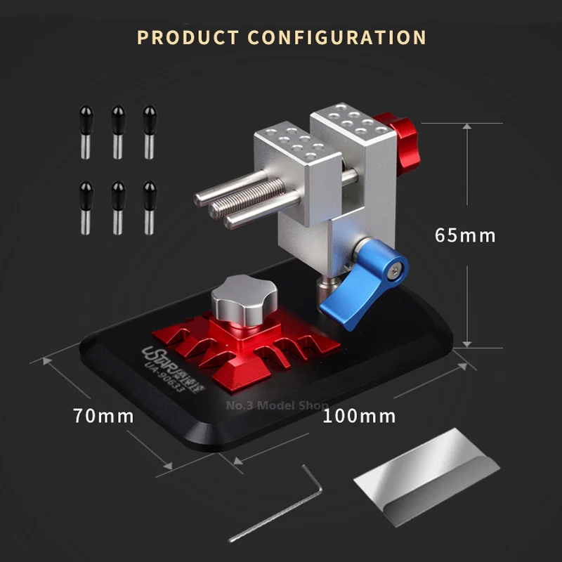 USTAR 2 in 1  Etching Sheet Parts Bender And Vise 360° Unviersal Tool Holder For Gundam  Mecha Military Model Making DIY Tools 2
