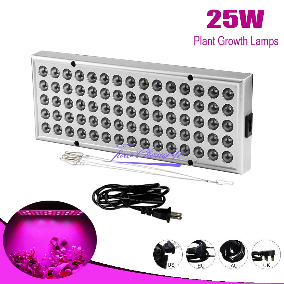

25W Phyto Lamp Indoor Grow Lamp For Plant 380-780nm Full Spectrum LED Growing Light 85-265V 75leds UV IR Lamps Panel
