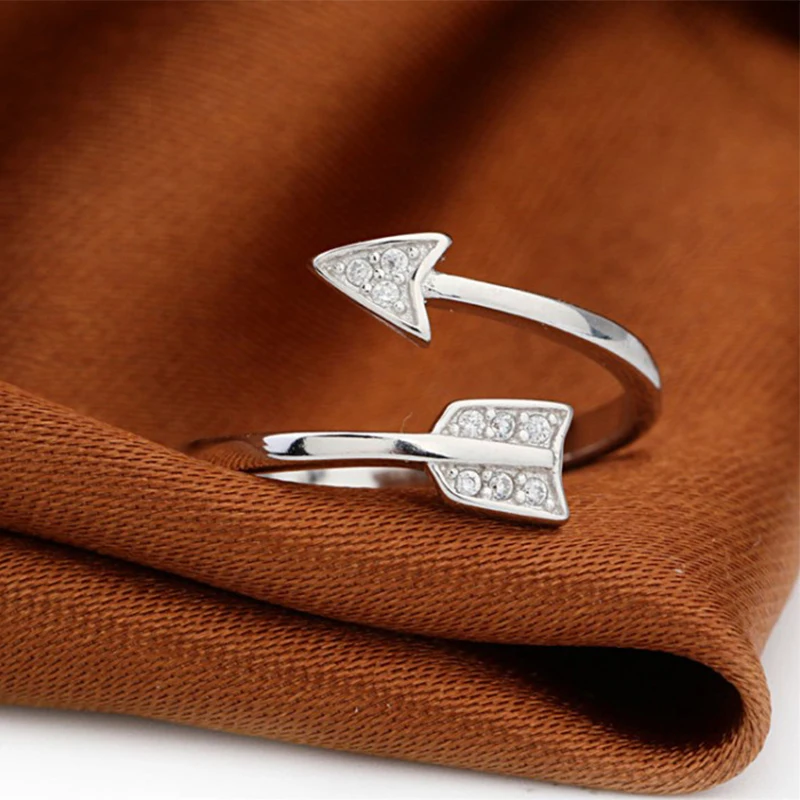 New Arrows Rings Genuine 925 Sterling Silver Plain Polished Love Arrow Toe Ring For Women Openable Adjustable Size Gift