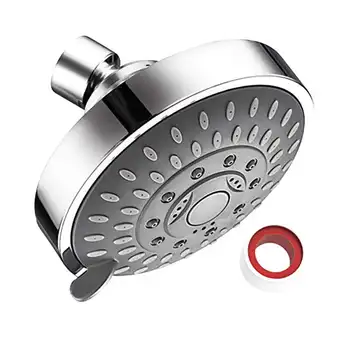 

Shower Head High Pressure 4 Inch Shower Head 5-Setting Adjustable Shower Head, Rain Shower Head Shower Head Flow Restrictor Hi