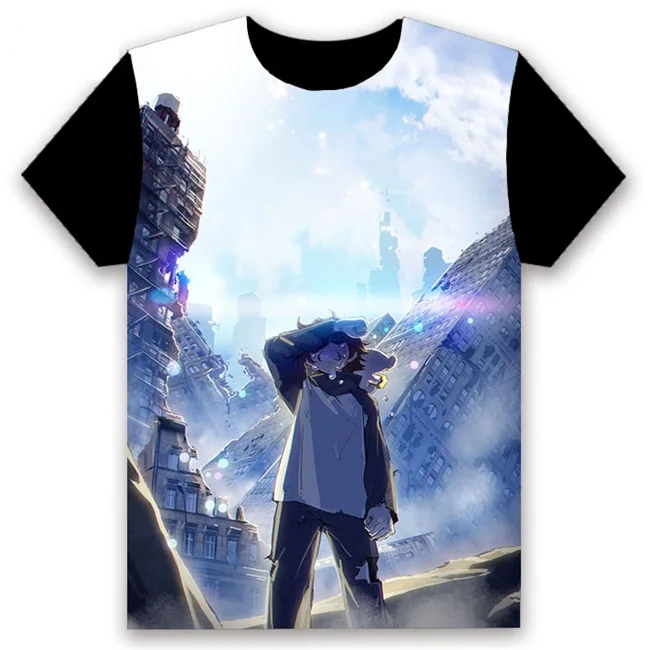 Hot Anime T-shirt:Kekkai Sensen Leonardo Watch Chain Sumeragi Cosplay Short Sleeve Unisex Casual Black Tee Summer Funny Shirt - Цвет: 12