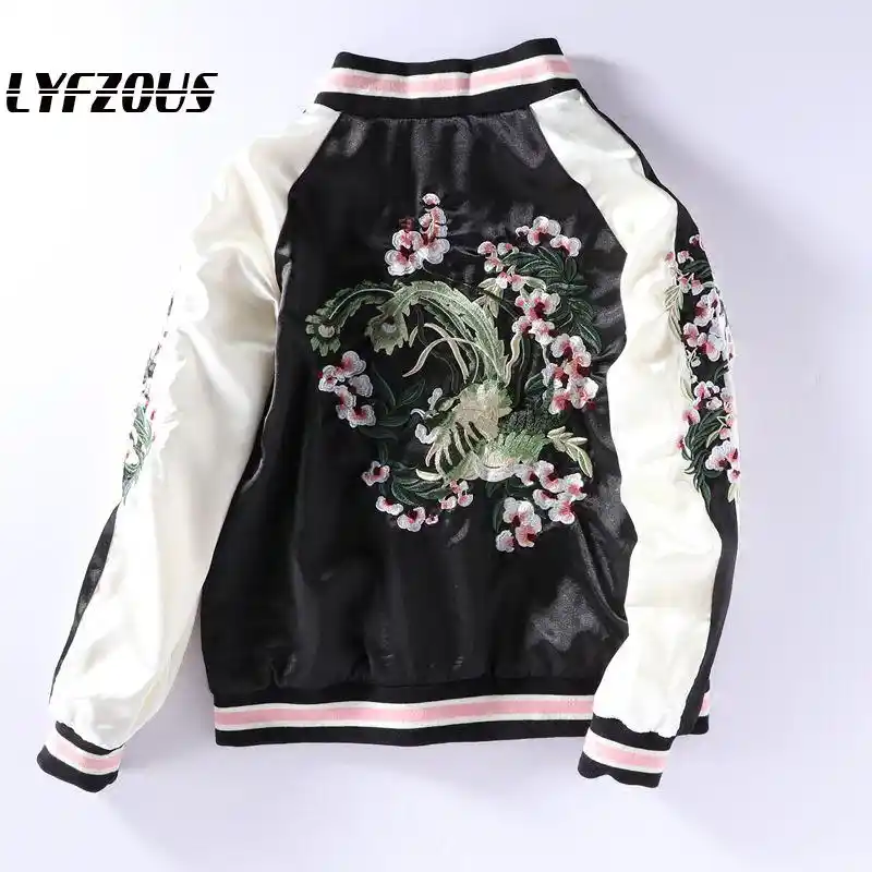 jaqueta bomber bordada feminina