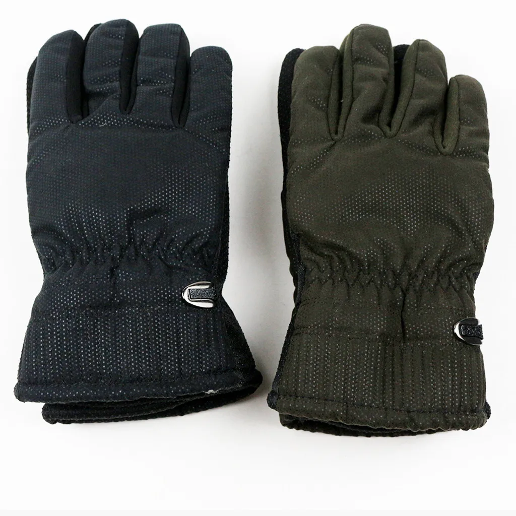 Горячая Распродажа, новые мужские теплые зимние вязаные перчатки на полный палец, варежки, одноцветные перчатки, теплые перчатки для езды на велосипеде и бега