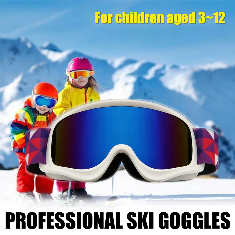 

ROBESBON Portable Winter Snow Sports Skiing Goggles Children Aged 3-6 Anti-fog Snowboard Protection Eyewear Ski Anti-UV Glasses