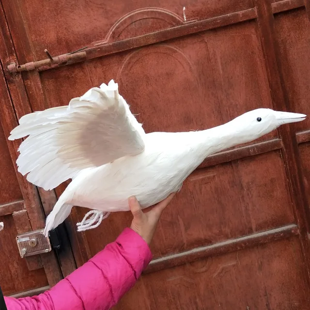 $US $52.99 large 50x70cm white feathers wild goose foam&feathers spreading wings bird model.home garden party decoration Xmas gift w0747