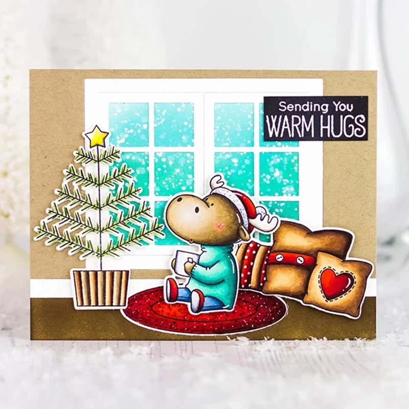 3D New Arrival Metal Cutting Craft Die and Scrapbooking For Paper Card Dog Embossing Frames Merry Christmas With Stamp Set