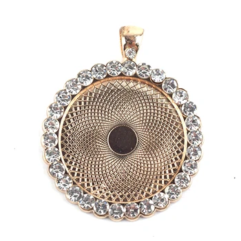 

10pcs 30mm Tray Cabochon Bezel Setting Pendant-base cabochon Frame cameo Charm KC Gold Plated Pendant DIY Jewelry Material