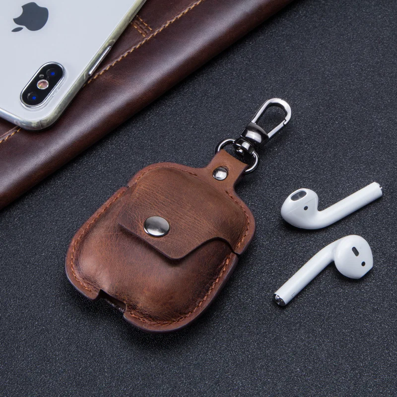 

Genuine leather Earphones Headphone Case Container Earbuds Holder Waterproof Finishing Package Zipper Bag travel appliance