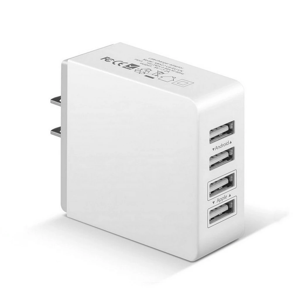Travel Adapter 4 USB Ports Plug Charger Universal Adapter US Plug Mobile Phone Desktop Wall Charger for iPhone xiaomi Samsung