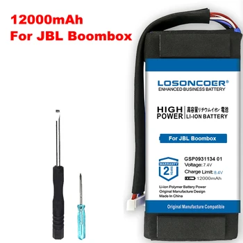 

12000mAh GSP0931134 01 Battery for JBL Boombox Player Speaker Bluetooth Li Polymer Rechargeable Accumulator Pack Replacement