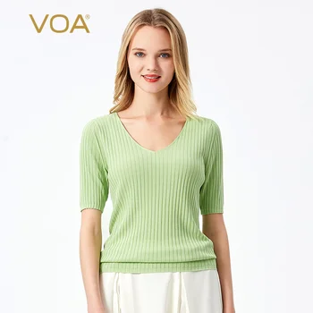 

Voa Multi-colored Collar Five Short-sleeved Concavo-convex Baggy Simple T-shirt Bg36 Befree Harajuku Tshirt