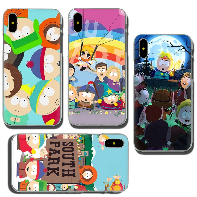 EWAU аниме Southpark мягкий силиконовый матовый чехол для телефона чехол для iPhone 5 5S SE 6 6s 7 8 plus X XR XS Max 11 Pro Max