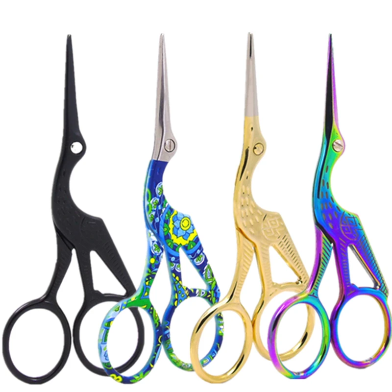 Description Picture 2 of itemCrane Mouth Scissors Retro Cross Stitch Antique Black Vintage Cute Small Sewing Scissor Fishing Thread Cutting DIY Fabric Shears
